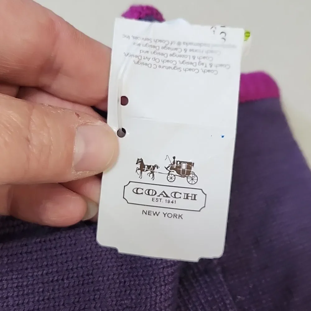 Coach XS/Small Iris Purple And Magenta GLOVES - NEW
